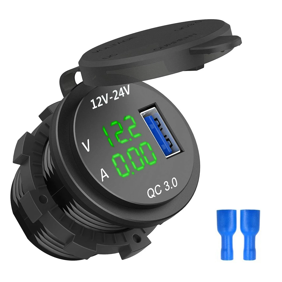 

Universal Waterproof QC3.0 Car Charger USB Charging Adapter With LED Voltage Display Mobile Phone Charger For Boat Motorcycle