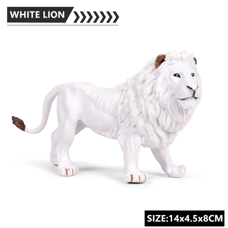 Children's Children's Solid Simulation Wildlife Model Zoo Lion New Male White Lion African Lion Toy Collecting gifts Toy model - Цвет: A