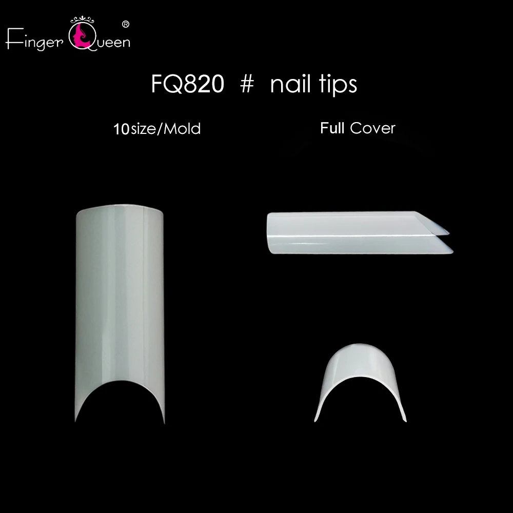 FQ820-N Fingerqueen 100 шт+ коробка Красота белые квадратные формы поддельные накладные акриловые ногти полностью накладные французские ногти - Цвет: FQ820-N