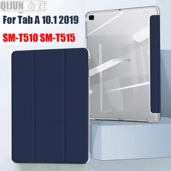 Étui en cuir pour tablette Samsung Galaxy Tab A, 10.1 pouces, 2019, veille intelligente, funda, support à trois volets, housse de protection solide pour SM T510/T515 