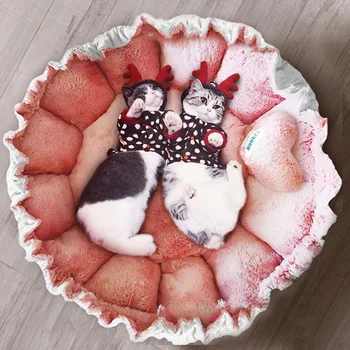 

Cat House Furniture Cat Nest Pet Nest Teddy Small Dog Cat Step On Milk Deep Sleep Mat Dog Kennel Flowers 2020 Home High Quality