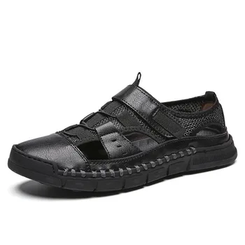 

Free Shipping Mens Summer Shoes Beach Sandals Men Men Sandals Outdoor Wear-resistant Spring Black Comfortable Plus Size 38-48