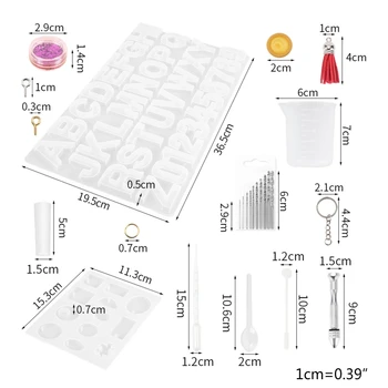 

1 Set Crystal Epoxy Resin Mold Alphabet Letter Number Key Pendant Silicone Mould R2LE