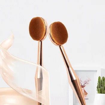 

Golden Makeup Foundation Powder Brush Conceler Make up Blush Toothbrush Oval Shape Cosmetic Nylon makeup blending brush set
