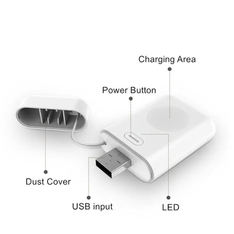 

Mini Portable Wireless Charger Power Bank Charger External Battery Charging Dock Station for iWatch/Apple Watch 1 2 3 4 Series