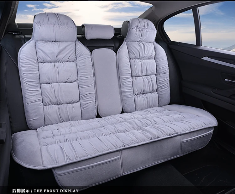 Теплый чехол для автомобильного сиденья, универсальная зимняя плюшевая подушка из искусственного меха, материал для автомобиля, переднее и заднее сиденье, защита спинки, коврик