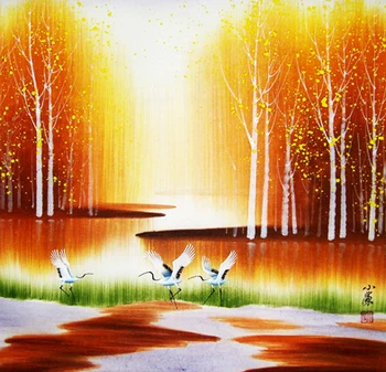 

new Embroidery Counted Cross Stitch Kits Needlework Crafts 14 ct DMC DIY Arts Handmade Decor - Gold autumn flying