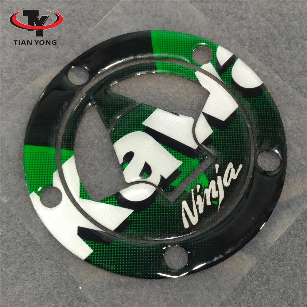 Motorcycle 3D Carbon Fiber Tank Gas Cap Pad Protective Decal Sticker For Kawasaki Ninja ZX6R ZX10R Z800 Ninja 1000 Z1000SX