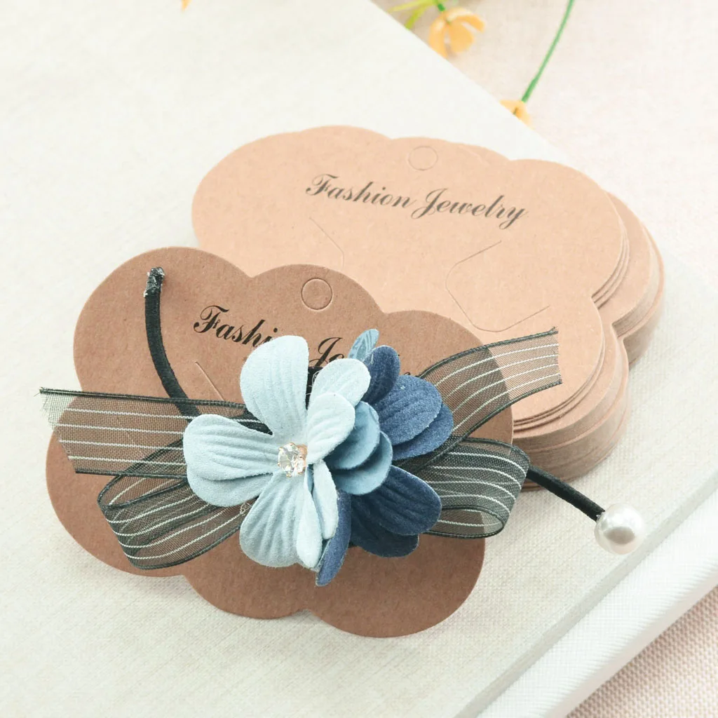 50 Piece Kraft Paper Hair Clip Hairpin Barrette Jewelry Display Cards