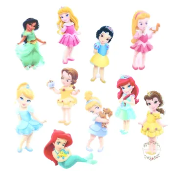 

10PCS/LOT Planar Resin Cute Kawaii Princess Flatback Cabochons Girl Charms Accessories for Kids Bow