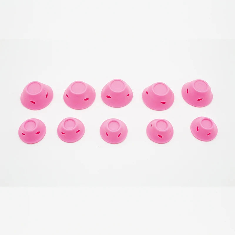 10pcs pink Термо бигсиликоновые бигуди для волос резиновые плойка для волос для силиконовые бигуди на длинные волосы мягкие волшебные бигуди для ухода за волосами для бигуди Спящая без тепла мягкий резиновый силиконовый бигуди - Цвет: 10pcs pink