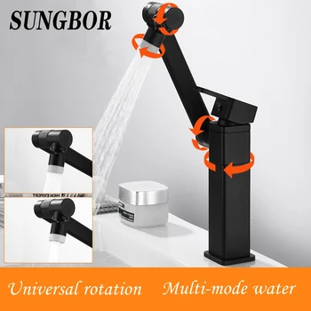 

Black copper swivel washbasin with hot and cold water faucet wash basin basin bathroom bathroom counter basin faucet