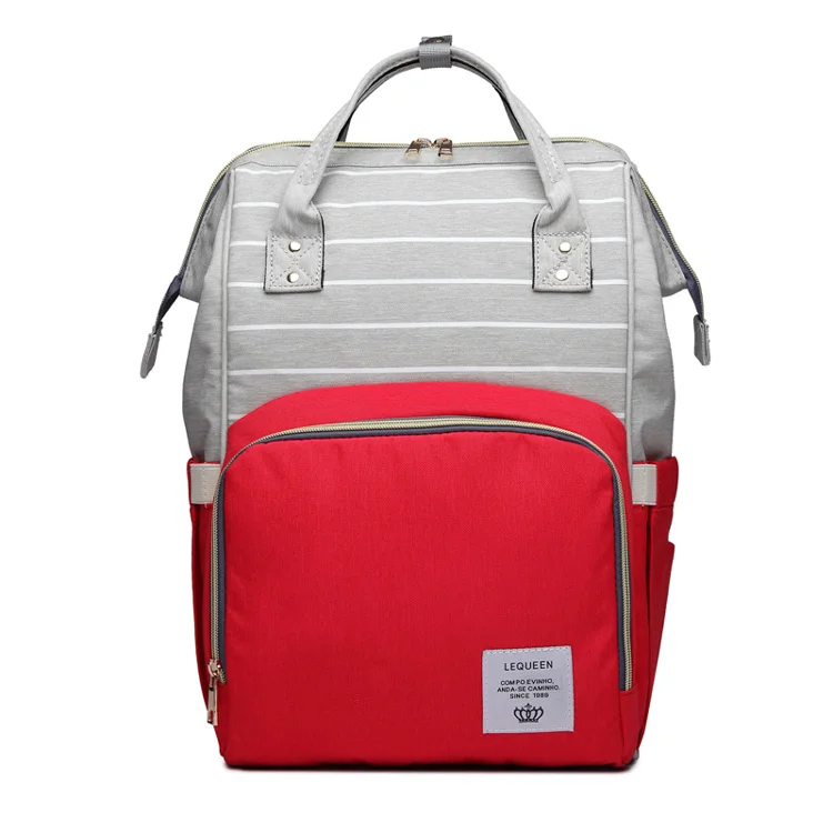 Модная сумка для мам, подгузник, Большая вместительная сумка для подгузников, рюкзак для путешествий, сумка для ухода за ребенком, женская модная сумка - Цвет: red stripe