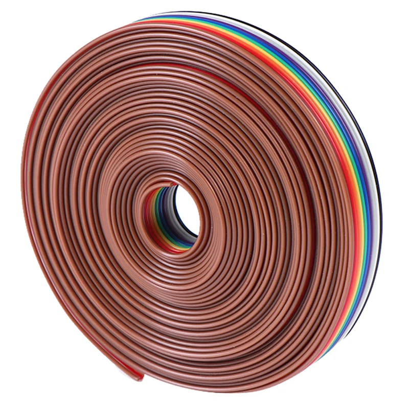 HUXUAN 5 метров 10P кабель ленточный кабель 10 способ плоский кабель Цвет шлейф в цветах радуги провода 5 м