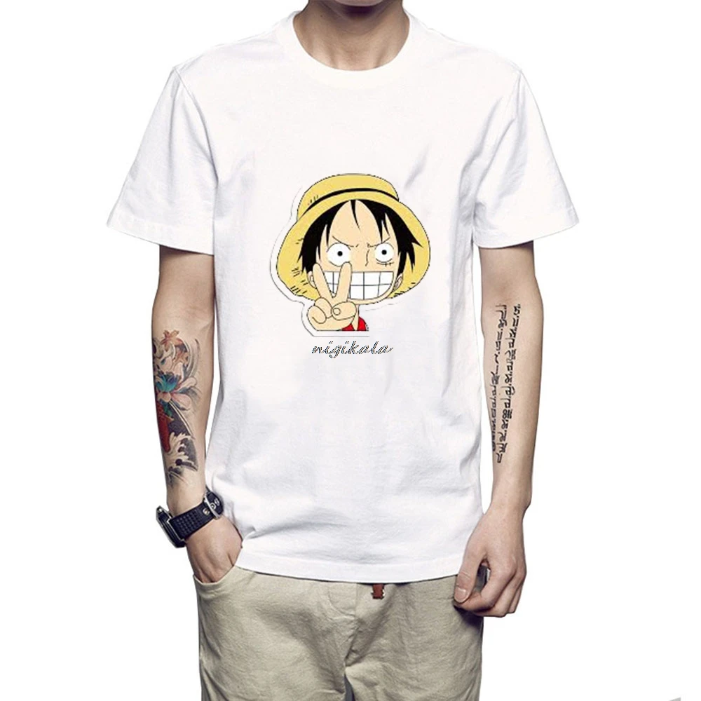 

Men T Shirt Luffy Yellow Straw Hat ONE PIECE T Shirt Streetwear Harajuku High Quality Short Sleeve T-Shirts