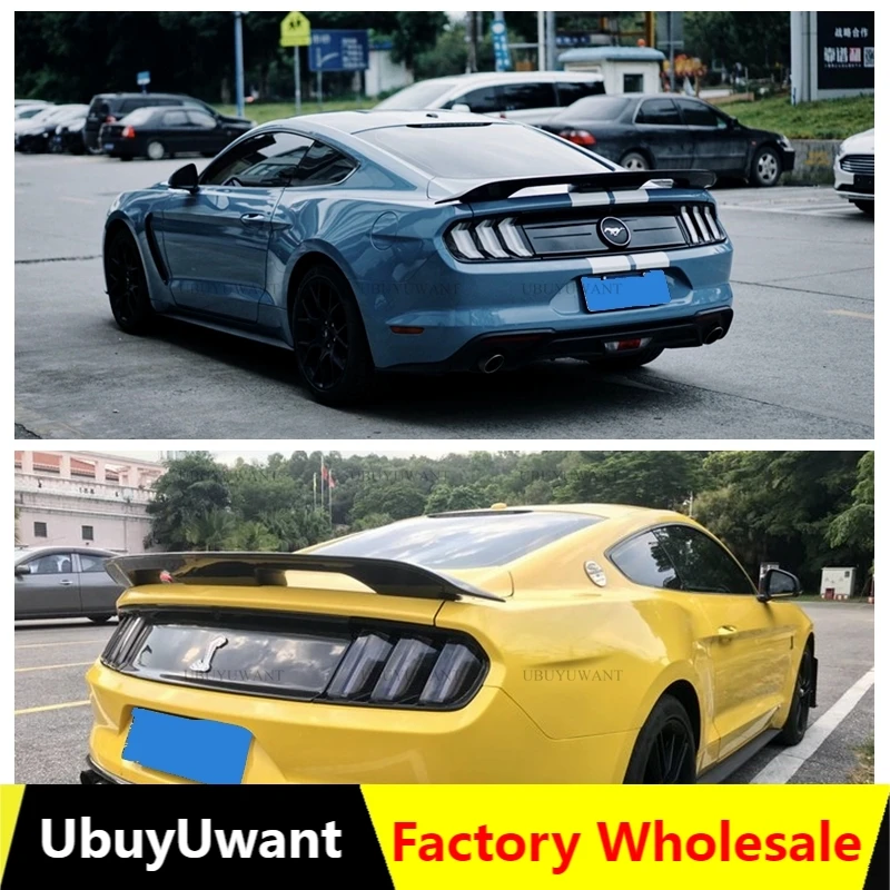 UBUYUWANT Fit For Ford Mustang Shelby GT500 2015-2019 Unpainted FRP / Carbon Fiber Exterior Car Rear Tail Wing Trunk Lip Spoiler |
