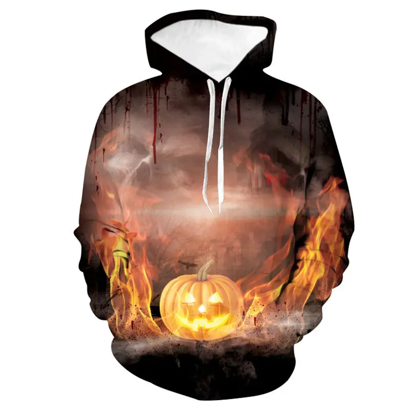 

Man Hoodie Halloween Pumpkin 3D Full Printed Casual Unisex Sweatshirts Retro Halloween Costumes Long Sleeve Hooded Pullover Tops