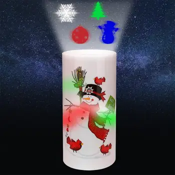 

Christmas LED Projection Light USB Rechargeable Candle Lamp Night Light for Home Christmas Party Decorations