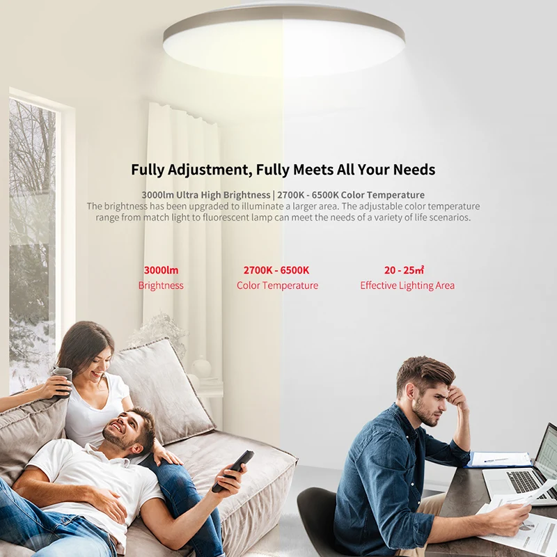  YEELIGHT 50W Smart LED Ceiling Lights Colorful Ambient Light Homekit Mijia APP Control 220V For Liv - 4000223800310