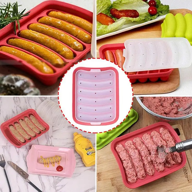 DIY хот-дог Плесень ручной работы колбаса производитель Силиконовые ветчины колбаса плесень кухонный реквизит с 6 сеткой