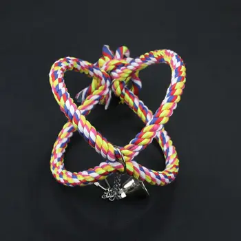 

Parrot Swing Rock Climbing Standing Bird Perch Spiral Cotton Rope Chew Bar D5BD