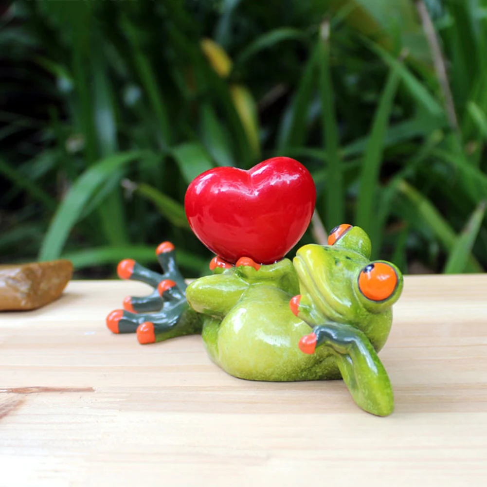 11 видов стилей 3D мини Смола зеленая лягушка фигурка Милая статуя ремесло украшения украшение дома для гостиной подоконник сад