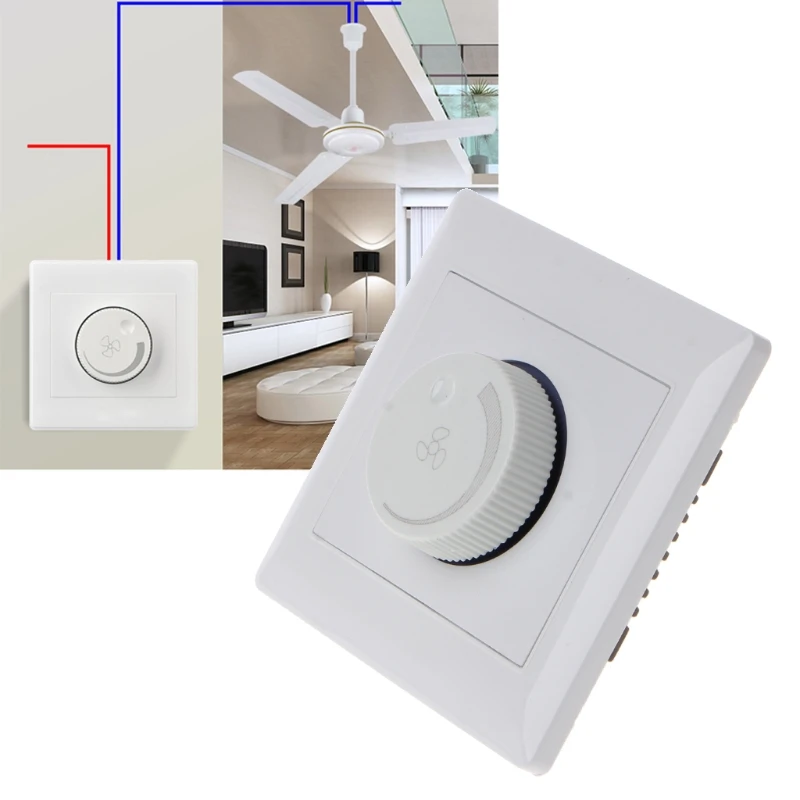 

220V 200W Adjustment Ceiling Fan Speed Control Switch Wall Button Dimmer Switch