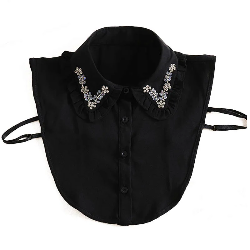 Белая рубашка блузка с поддельным воротником женский съемный воротник