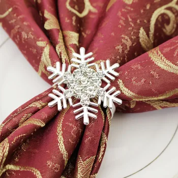 

Christmas Snowflake Shaped Napkin Rings Dinning Table Setting Christmas Snowflake Napkin Button Napkin Ring