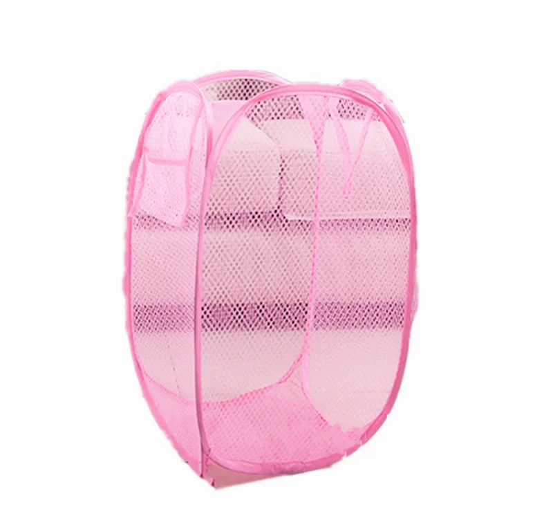 Pink Большая корзина для мытья грязной одежды, органайзер, корзина для игрушек, супер большая сумка, корзина для белья, складная ручка, подставка, коробка для хранения из полиэстера - Цвет: Pink