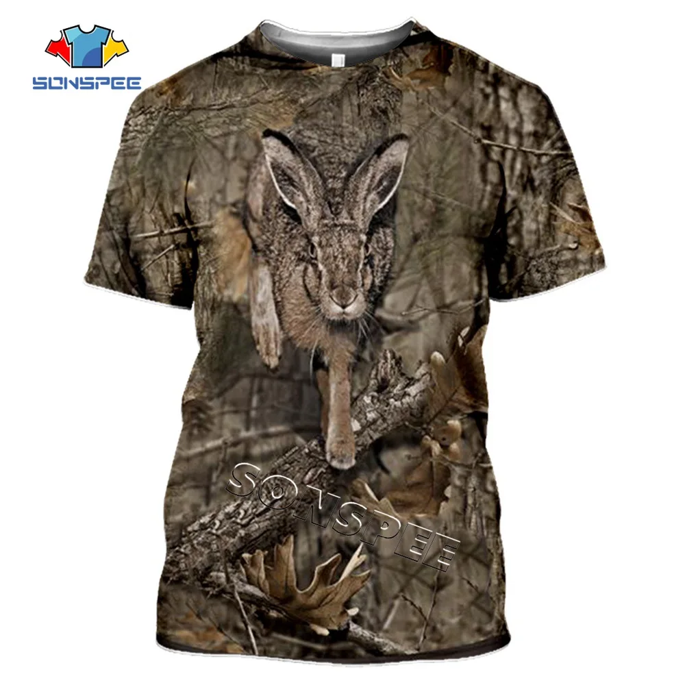 SONSPEE Camo Hunting Animals Fox 3D T-shirt Summer Casual Men's t shirts Fashion Streetwear Women Pullover Short sleeve Tee Tops (7)