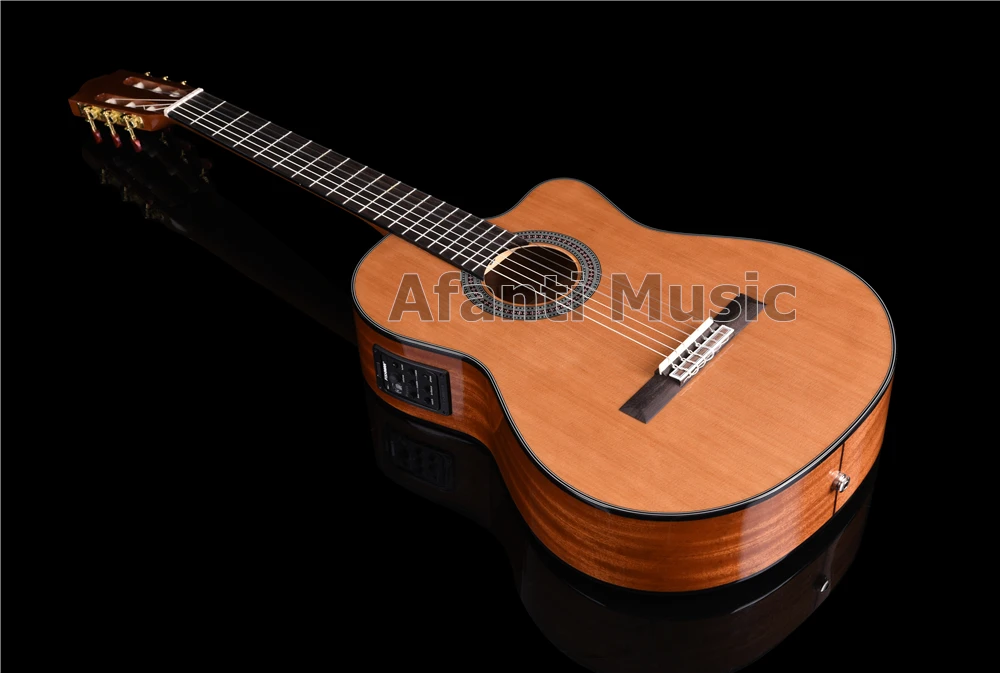 Afanti музыка 39 дюймов Spruce& Sapele Классическая гитара с эквалайзером(ACL-2045
