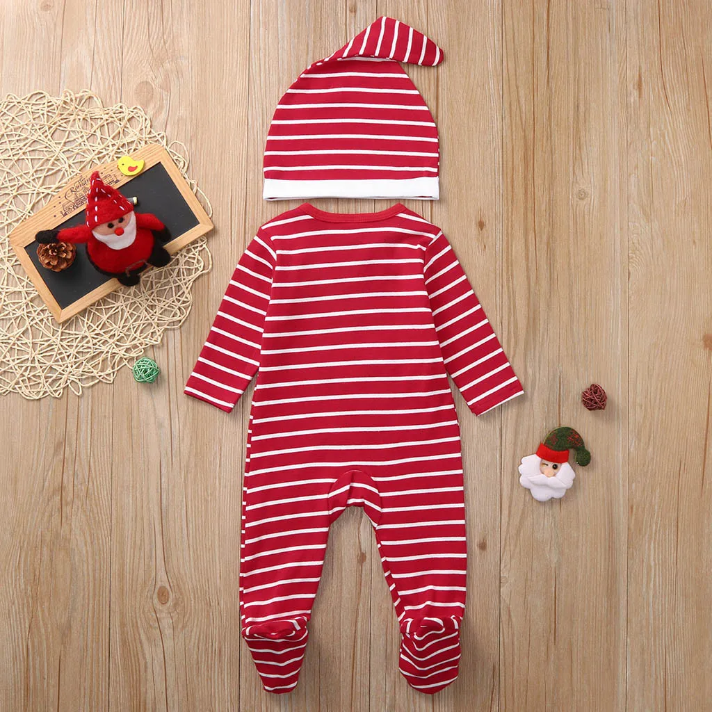 Рождественская детская одежда для маленьких мальчиков и девочек с оленем принт