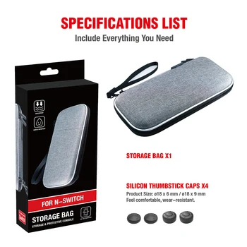 

Hard Protective Case with Thumb Caps for Nintend Switch Console EVA + Oxford Cloth Storage Bag with 10 Game Cards Slot