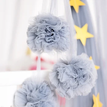

Baby Room Decoration Garland Gauze Ball Garland Bunting For Wedding Or Party Children's Room Mosquito Net Crib Net Accessories