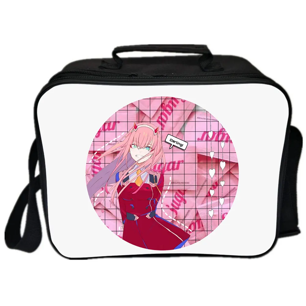 Darling In The FranXX Picnic Bag Camping Kids Shoulder Bag Handbags Portable Insulated Canvas Picnic Lunch Bags For Women