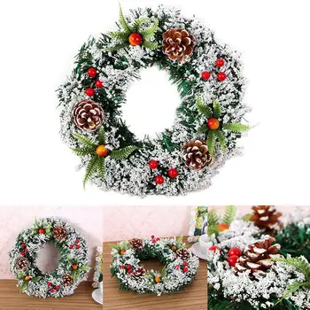 

Handmade Christmas Wreaths Artificial Garland Door Hanging Decorative Supplies For Christmas Party Wedding Decoration Dropship