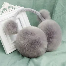 Зимние наушники из искусственного меха, однотонные цветные наушники, теплые складные пушистые плюшевые наушники, Регулируемые мягкие наушники, Лидер продаж