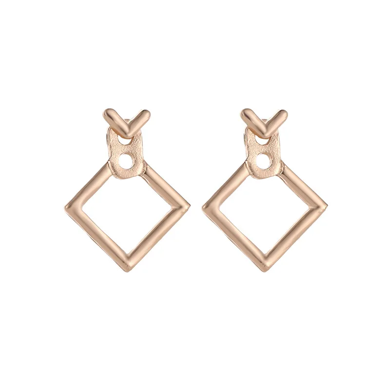 В году дизайн бренда минималистичные геометрические полые квадратные серьги для женщин - Окраска металла: 1