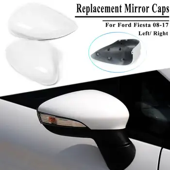 

1Pcs Left/Right White Rearview Side View Mirror Replacement Cover Cap Case Shell For Ford For Fiesta 2008-2017
