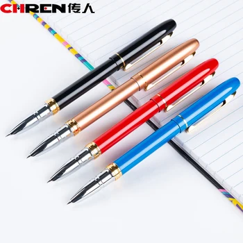 

Solid color metal Fountain Pen For Kids Writing School Office Supplies Nib EF 0.38mm Pens Stationery Gift