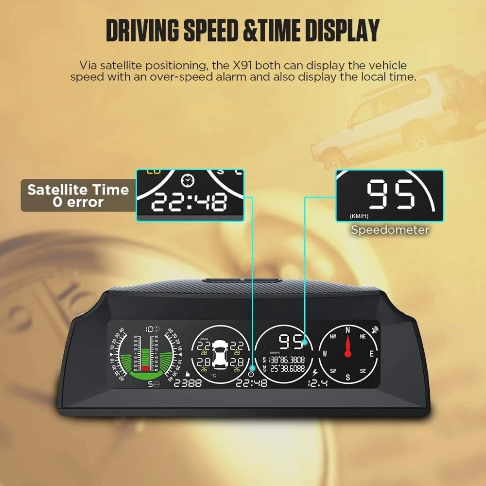 Gps Tpms速度傾斜計傾斜計車コンパスピッチ傾斜角分度器カーhudヘッドアップディスプレイ Portalrealcar Com Br