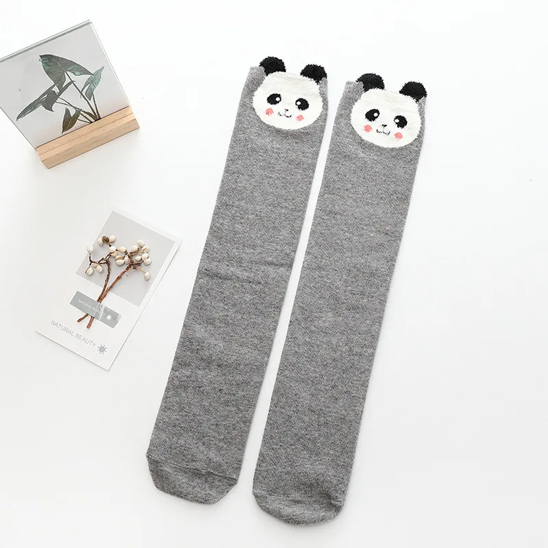 Girls Knee High Long Cotton Kawaii Cartoon Socks Kids Lovely Cat Dog Bear Rabbit Panda for Little School Children Baby 3-8 years - Цвет: 6