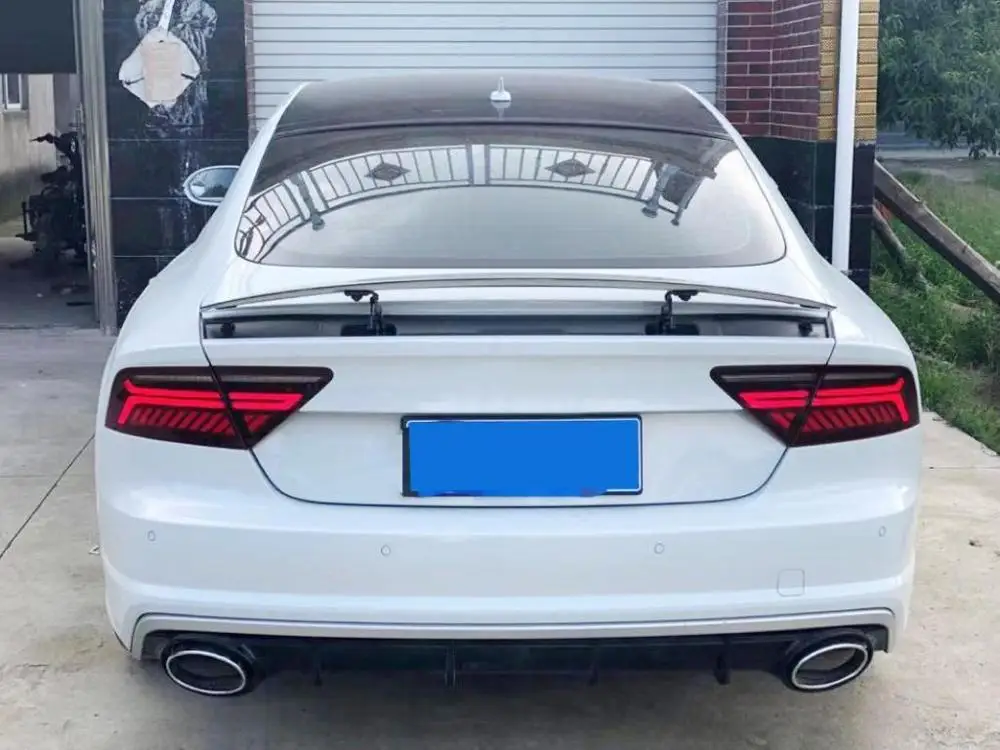 S7 Автомобильный задний бампер диффузор спойлер для Audi A7 Sline S7- PP Диффузор с выхлопными наконечниками не RS7 глянцевый черный