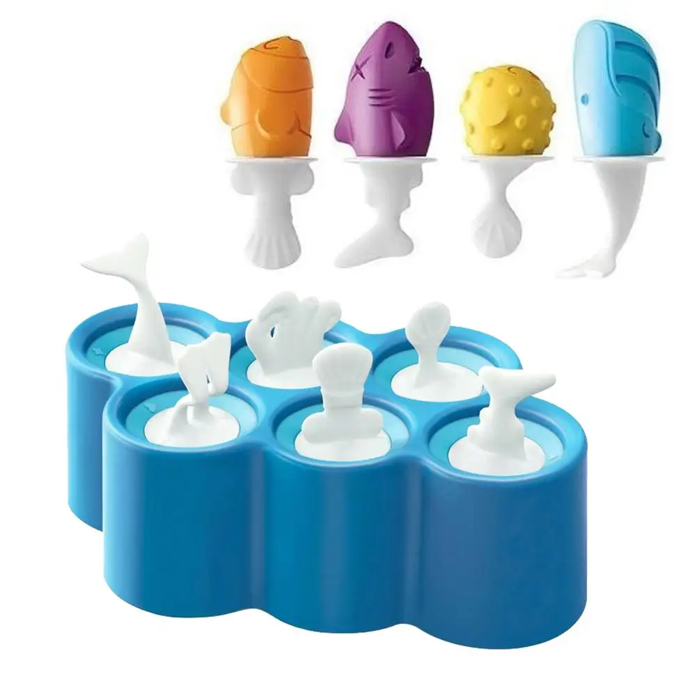 

6 Cavities Silicone Ice Cream Lolly Cake Mold Chocolate Fondant DIY Baking Tool Bakeware Cake Supplies