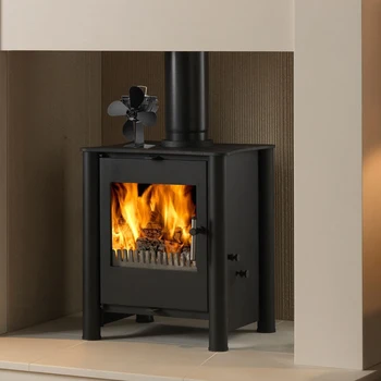 

Efficient Home Wood Burner Warm Log Winter Stove Fan Digital Display Heat Powered Silent Fireplace With Thermometer 4 Blades