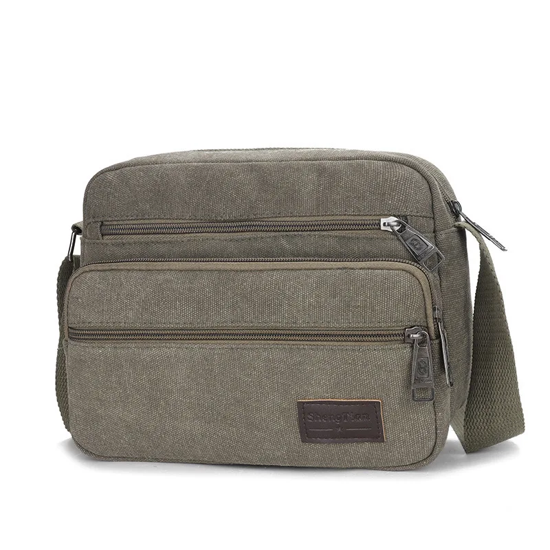 

2020 Spring New Arrival Solid Color Canvas Zipper Car Suture Casual Versatile Multi-pocket Fashion MEN'S Single-shoulder Bag Bag