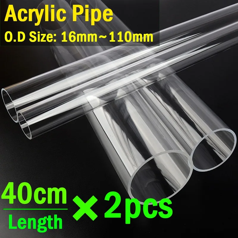 2pcs40cmLongOD16110mmTransparentAcrylicTubeAquariumFishTank