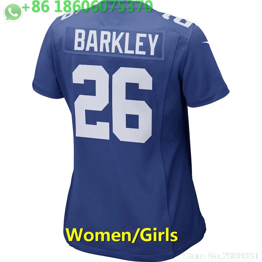 for women А+++ Качество Женщины 26 saquon barkley Джерси Нью-Йорк - Цвет: for women
