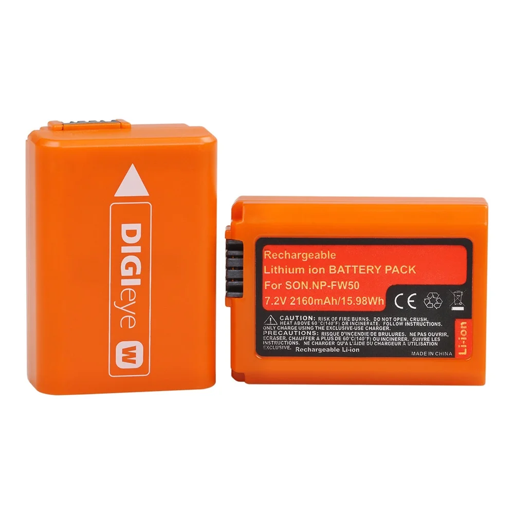 

2160mAh NP-FW50 NPFW50 Rechargeable Battery for Sony A6000 A6400 A6500 A6300 A7 A7II A7RII A7SII A7S A7S2 A7R A7R2 A55 A500